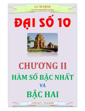 Bài tập Đại số Lớp 10 - Chương II Hàm số bậc nhất và hàm số bậc hai - Lư Sĩ Pháp
